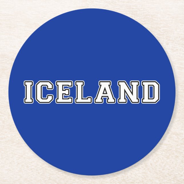 Island Underlägg Papper Rund (Framsidan)