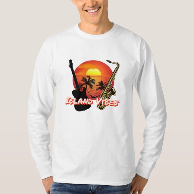Island Vibes  Grundläggande långärmad t-shirt (Framsida)