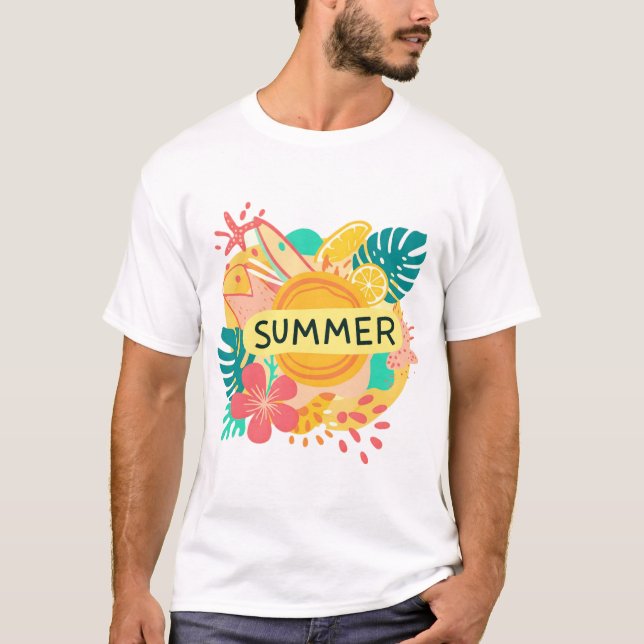 "Island Vibes: Sommar T-Shirt Design (Framsida)