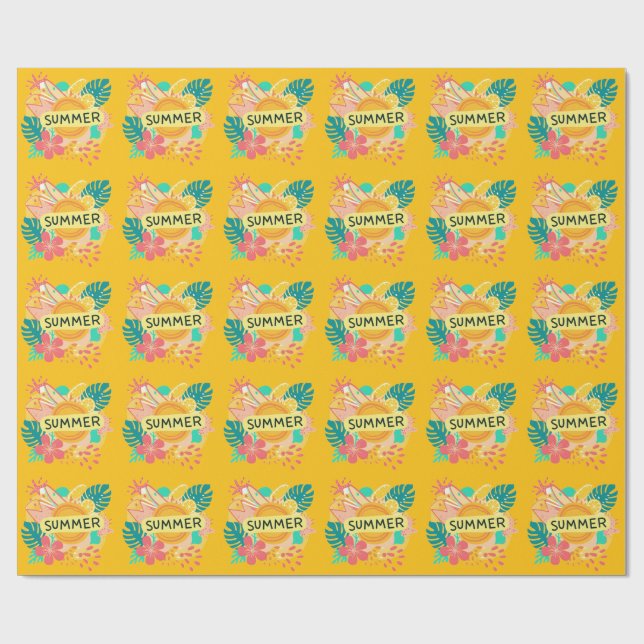 "Island Vibes: Sommar T-Shirt Design Presentpapper (Platt)