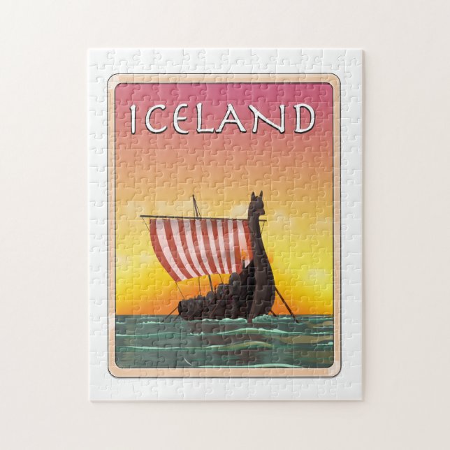 Island Viking Resa affisch Pussel (Vertikal)