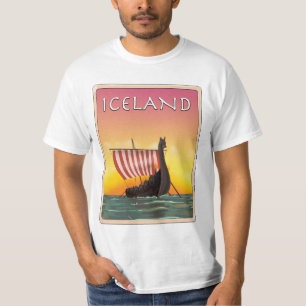 Island Viking Resa affisch T Shirt
