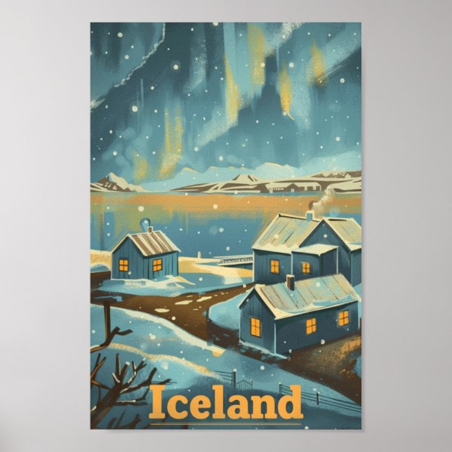 Island Vintage Berömd Travel Ställe Poster (Framsidan)