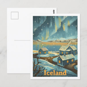 Island Vintage Berömd Travel Ställe Vykort