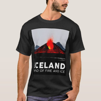 Island Vulkan Eld Is Vandrings Camping Utomhus T Shirt