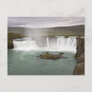 Island. Vy Godafoss Falls på Vykort