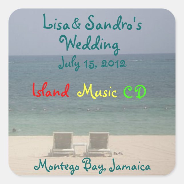 ISLANDDESTINATION FAVOR STICKER FYRKANTIGT KLISTERMÄRKE (Framsida)