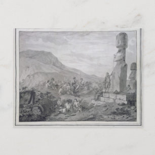 Islanders & Monuments of Påsk Island, 1786 Vykort
