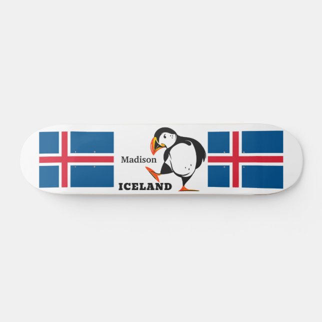 Islandet Anpassat namn Mini Skateboard Bräda 18,5 Cm (Horz)