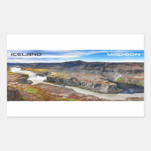 Islandet Anpassat namn Rektangulärt Klistermärke