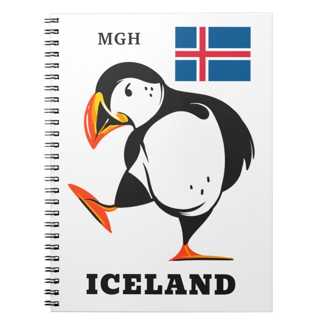 Islandet anpassningsbar Monogram Anteckningsbok (Framsidan)