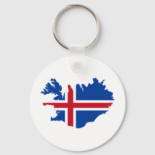 Islandet ÄR den Ísland flaggakartan Nyckelring