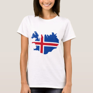 Islandet ÄR den Ísland flaggakartan T Shirt