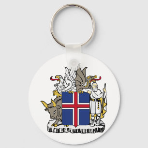 Islandet ÄR den Ísland vapenskölden Nyckelring