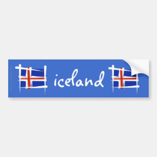 Islandet borstar flagga bildekal