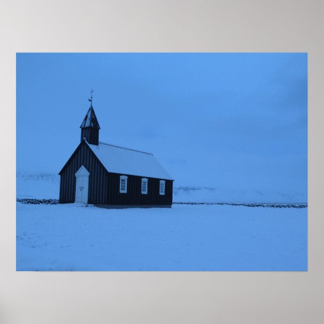 Islandet Búðakirkja Poster (Framsidan)