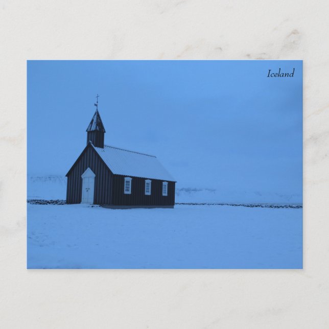 Islandet Búðakirkja Vykort (Framsida)