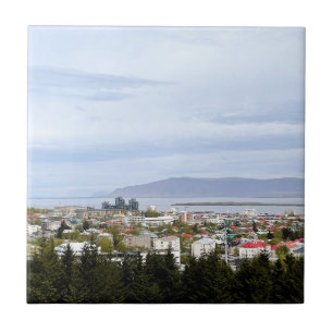 Islandet Esja Reykjavik Cityscape Photo Kakelplatta