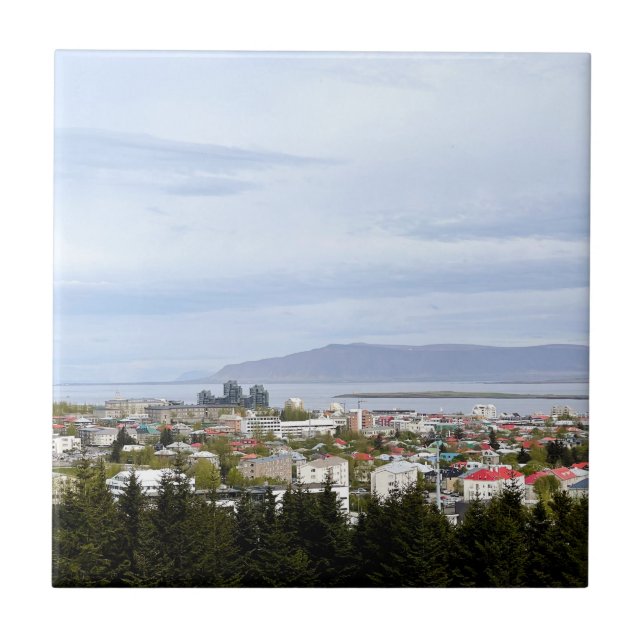Islandet Esja Reykjavik Cityscape Photo Kakelplatta (Framsidan)