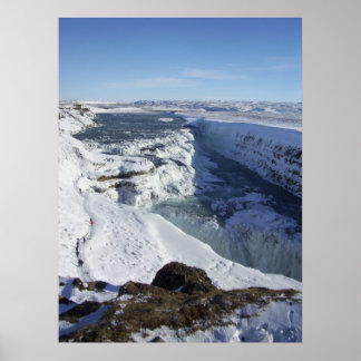 Islandet Gulfoss Falls Poster