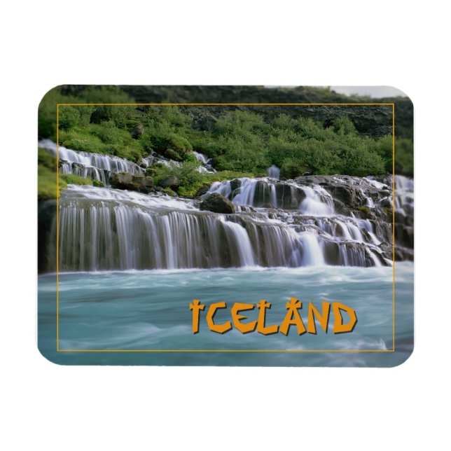 Islandet Hraunfossar Falls Magnet (Horisontell)