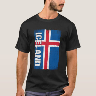 Islandet Island-Flagga T Shirt