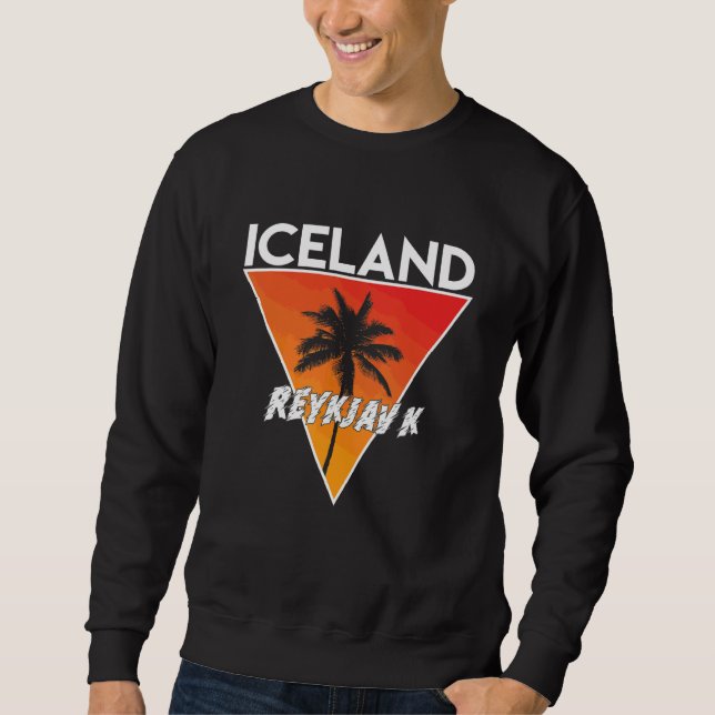 Islandet Med Soliga Färger Lång Ärmad Tröja (Framsida)