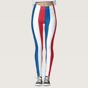 Islandet National Flagga Färg Lodrät Stripe Leggings