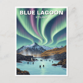 Islandet Northern Ljus Blue Lagoon Travel Vykort