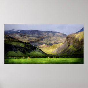 Islandet Running Horses Poster