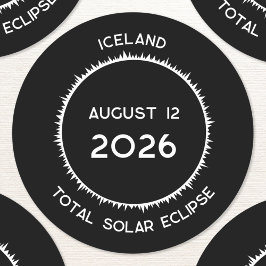 Islandet Solar Eclipse 2026 Runt Klistermärke