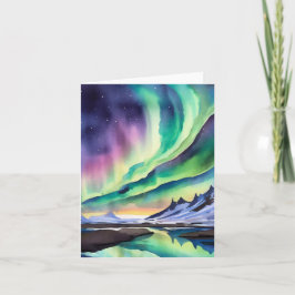 Islandet Watercolor Stationery i norra Ljus Kort