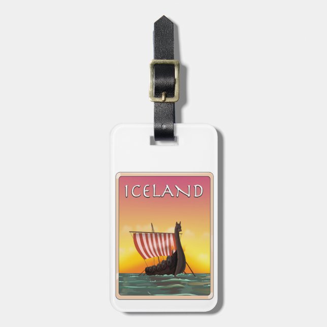 Islandets besöksaffisch bagagebricka (Vertikal Framsida)