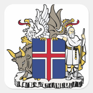 islandets emblem fyrkantigt klistermärke