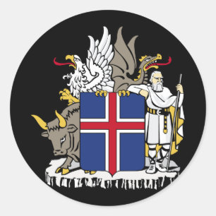 islandets emblem runt klistermärke