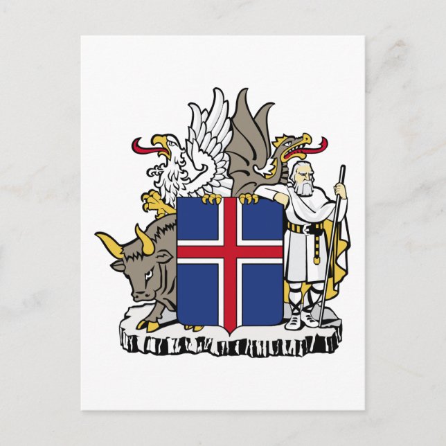 islandets emblem vykort (Framsida)