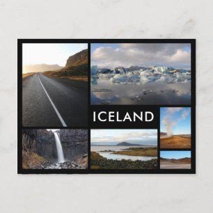 Islandets landskap många fotokollage vykort