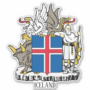 Islandets nationella Jacka i Arm Patriotic Klistermärken
