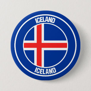 Islandets runda emblem knapp