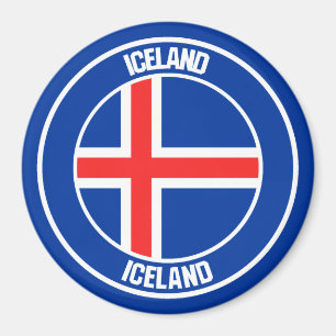 Islandets runda emblem magnet