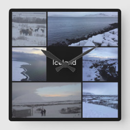 Islandets vinter liggande fyrkantig klocka