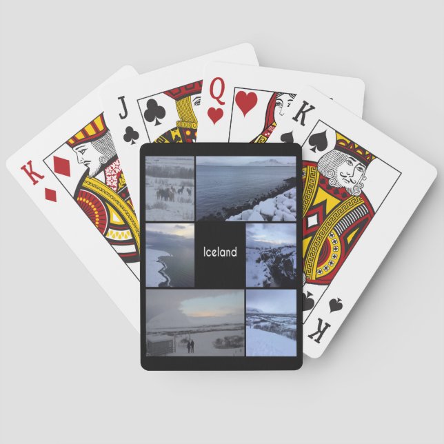 Islandets vinter liggande liggande kasse casinokort (Baksidan)