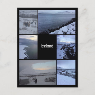 Islandets vinter liggande liggande kasse vykort