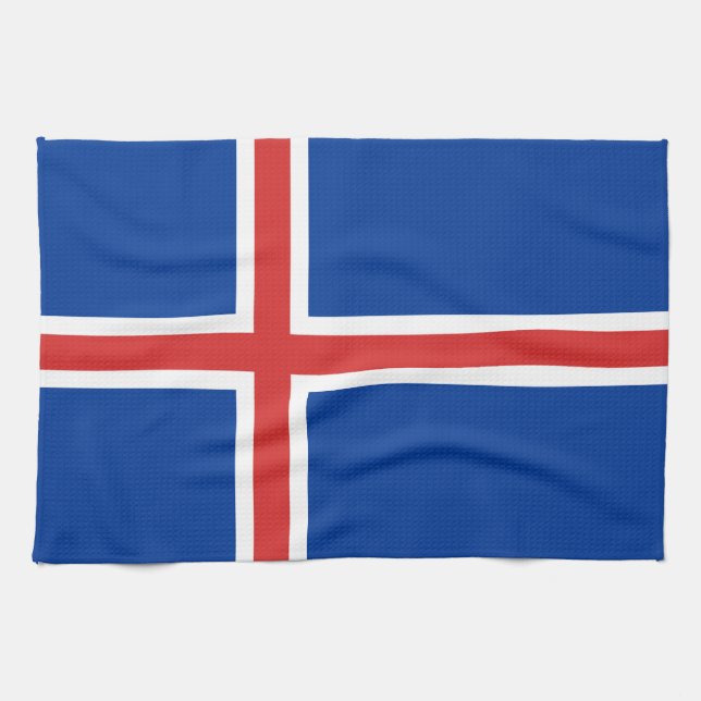 Islandflagga Kökshandduk (Horisontell)