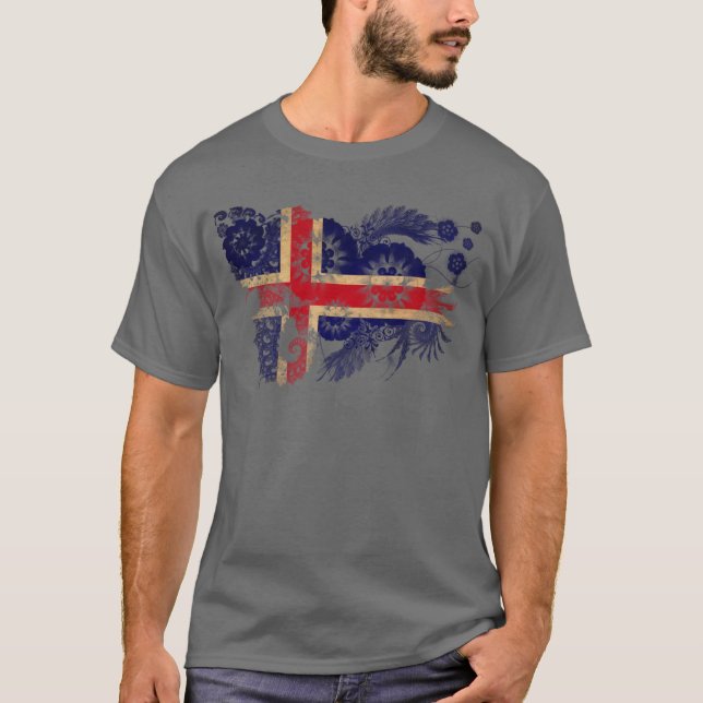 Islandflagga Tee Shirt (Framsida)