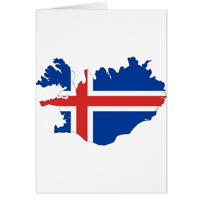 Islandflaggakarta Hälsningskort (Framsidan)
