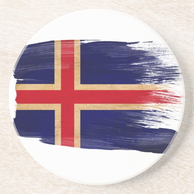 Islandflaggaunderlägg Underlägg Sandsten (Framsidan)