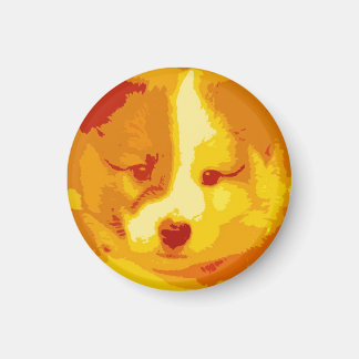 Islandhund Welpe als Collage in gelb Magnet