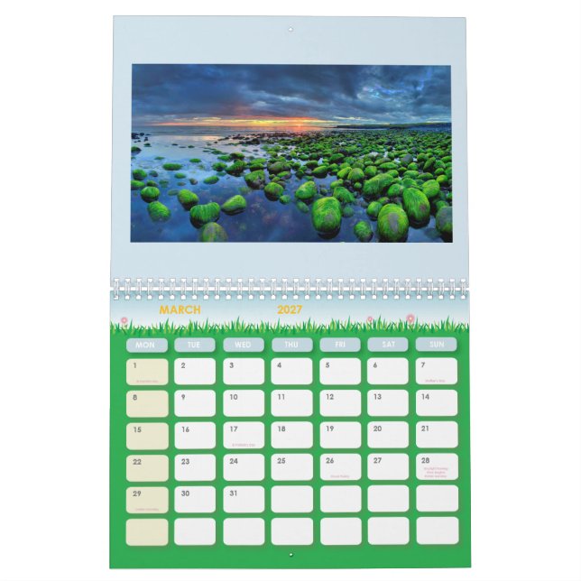 Islandkalender 2018 kalender (Mar 2027)