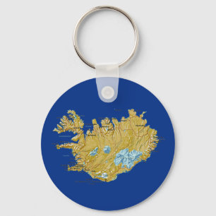Islandkarta Keychain Nyckelring
